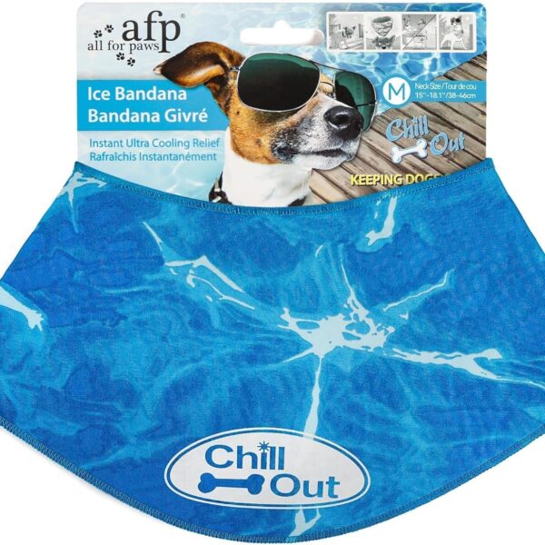 All For Paws Chill Out cooling dog bandana in medium size for heat relief around a dog's neck