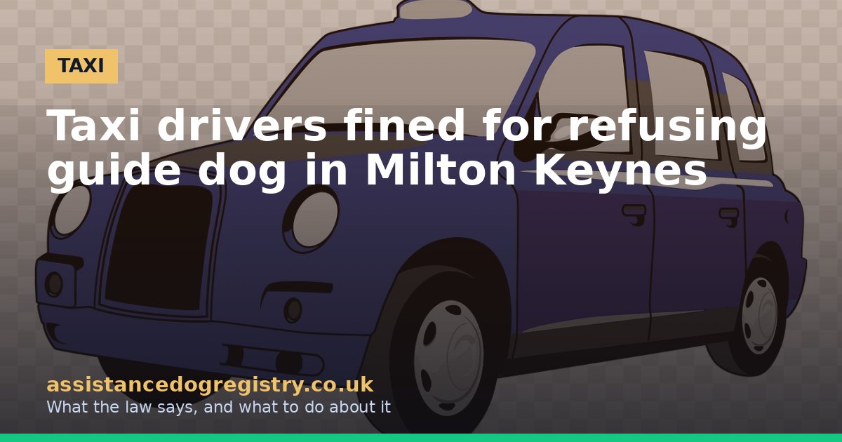 Taxi drivers fined for refusing guide dog in Milton Keynes