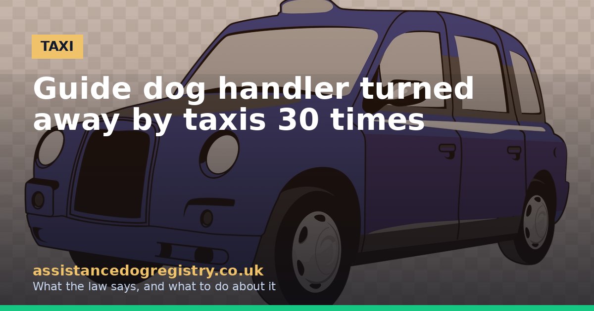 Guide dog handler turned away by taxis 30 times