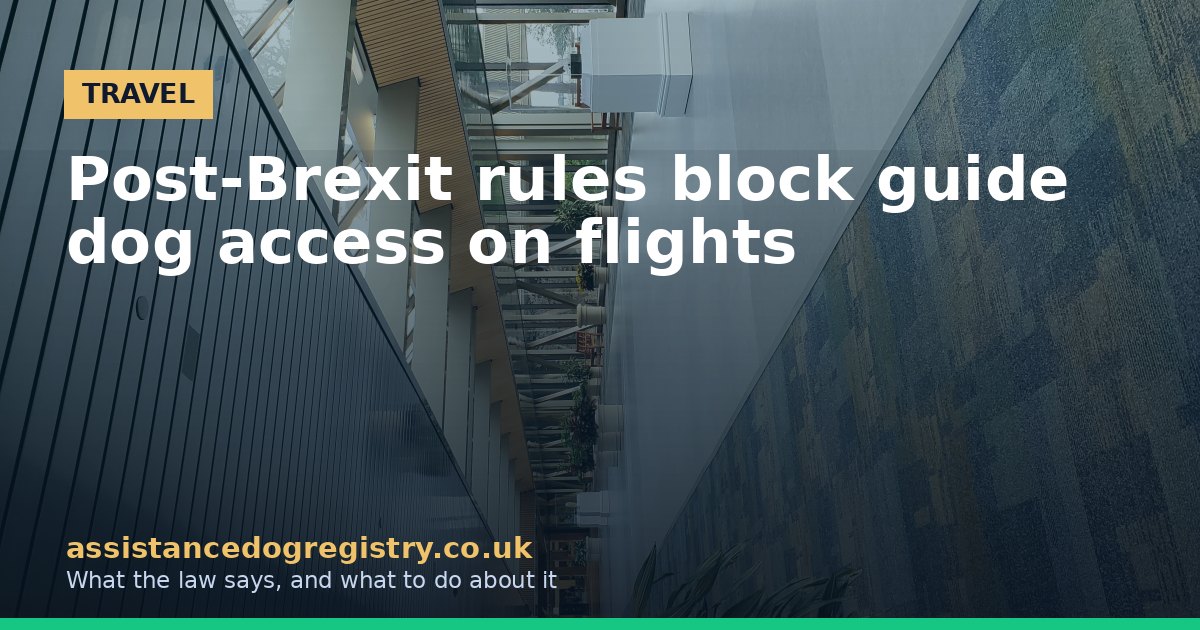 Post-Brexit rules block guide dog access on flights