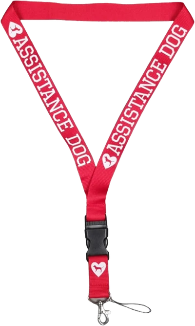 Red Assistance Dog lanyard