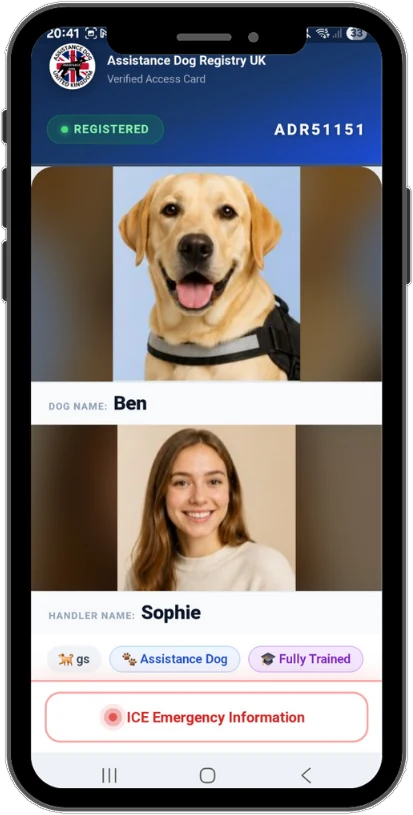 Live profile of Ben on a phone, with a Registered badge